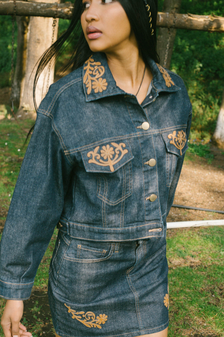 Chamarra Pockets denim